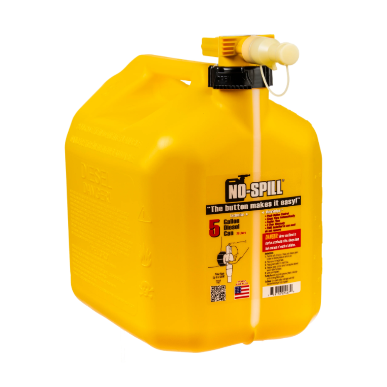 No-Spill Premium Yellow Diesel Fuel Jerry Can with Spill-Proof Nozzle - 20L