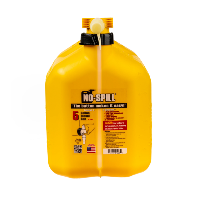 No-Spill Premium Yellow Diesel Fuel Jerry Can with Spill-Proof Nozzle - 20L
