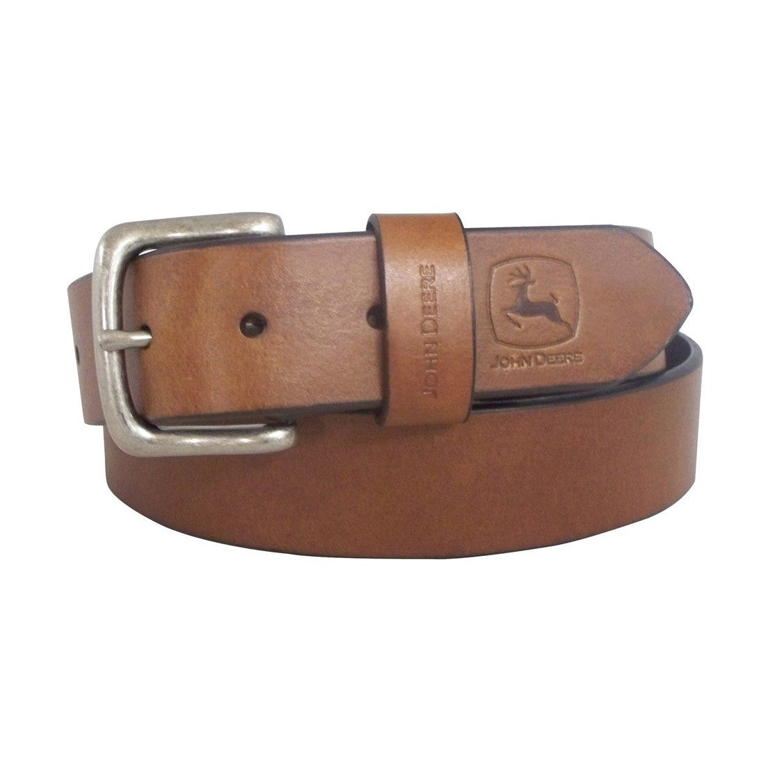 John Deere 38mm Brown Oil Tan Bridle Leather Belt