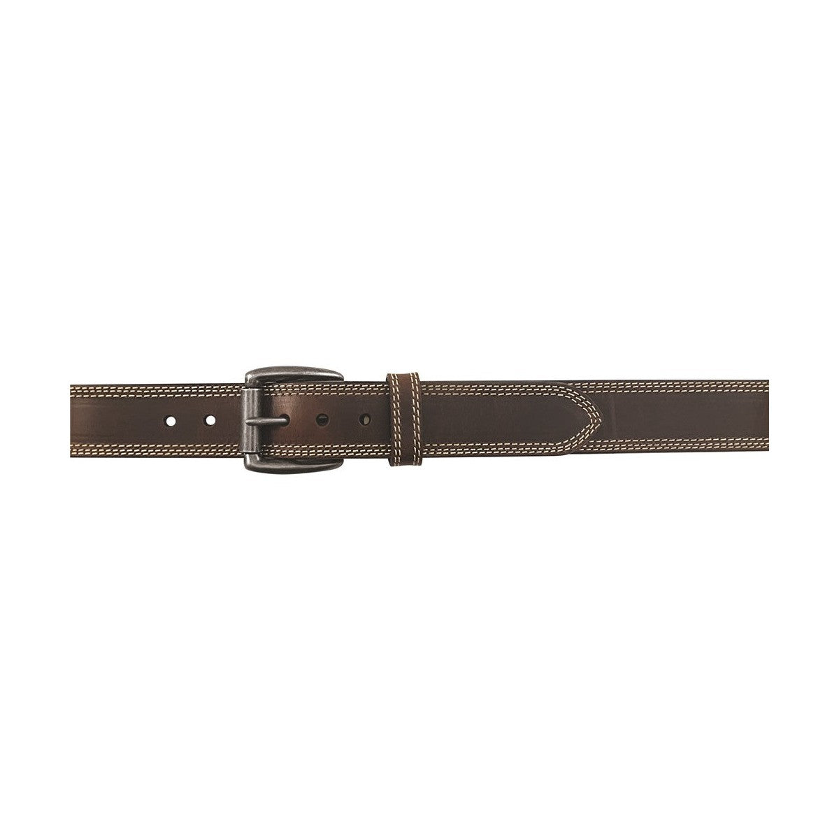 John Deere 38mm Dark Brown Bridle Leather W/Stitched Edges Belt