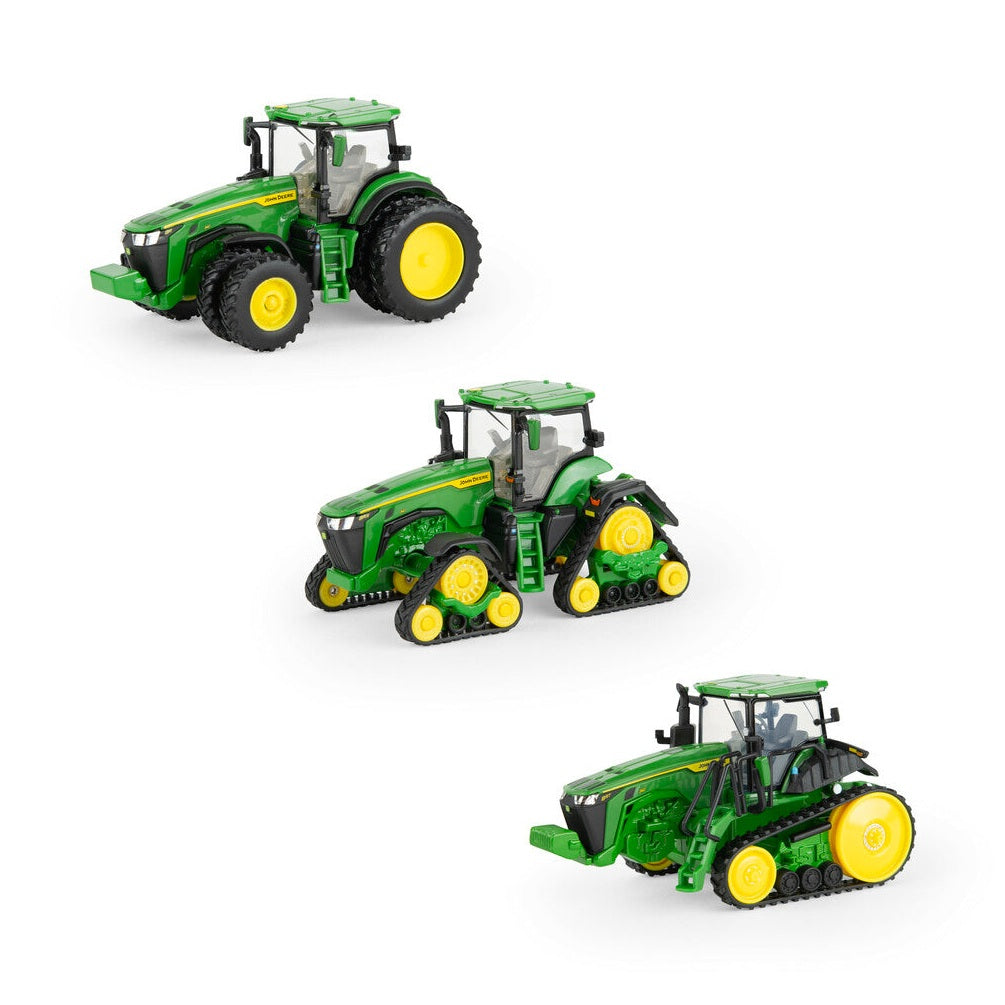 1:64 John Deere 8R Tractor 3 Piece Prestige Collectors Replica Toy Set