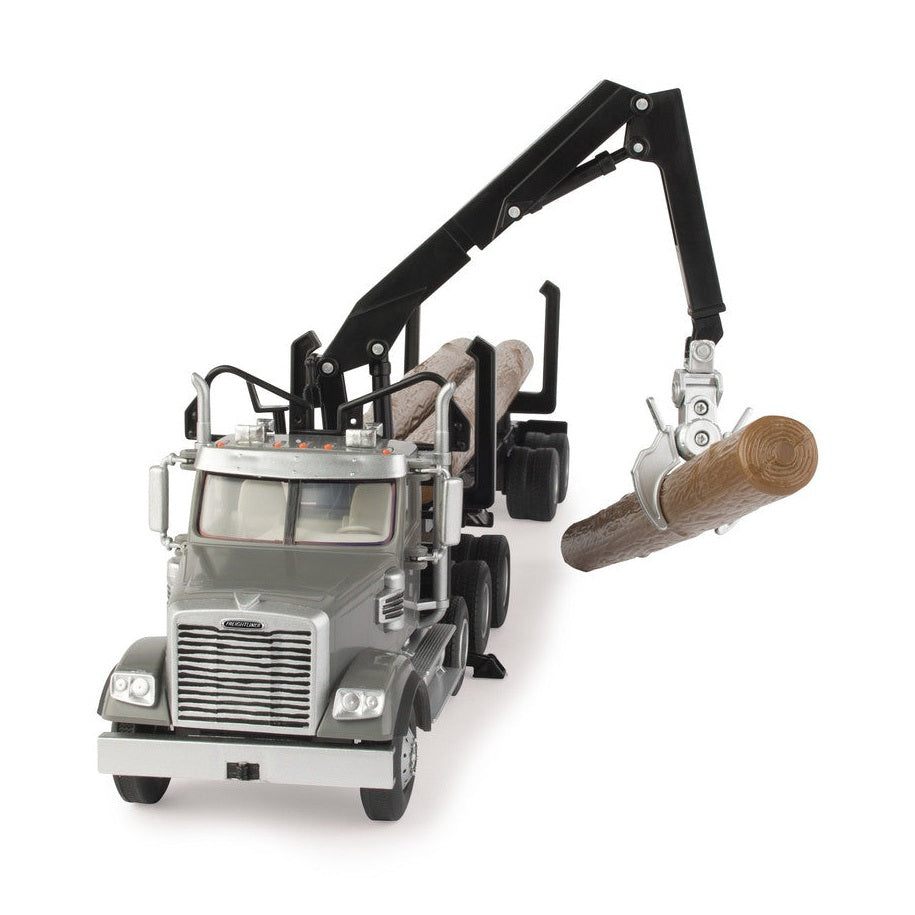 1:32 Freightliner 122SD with Logging Trailer and Grapple Replica Play Toy