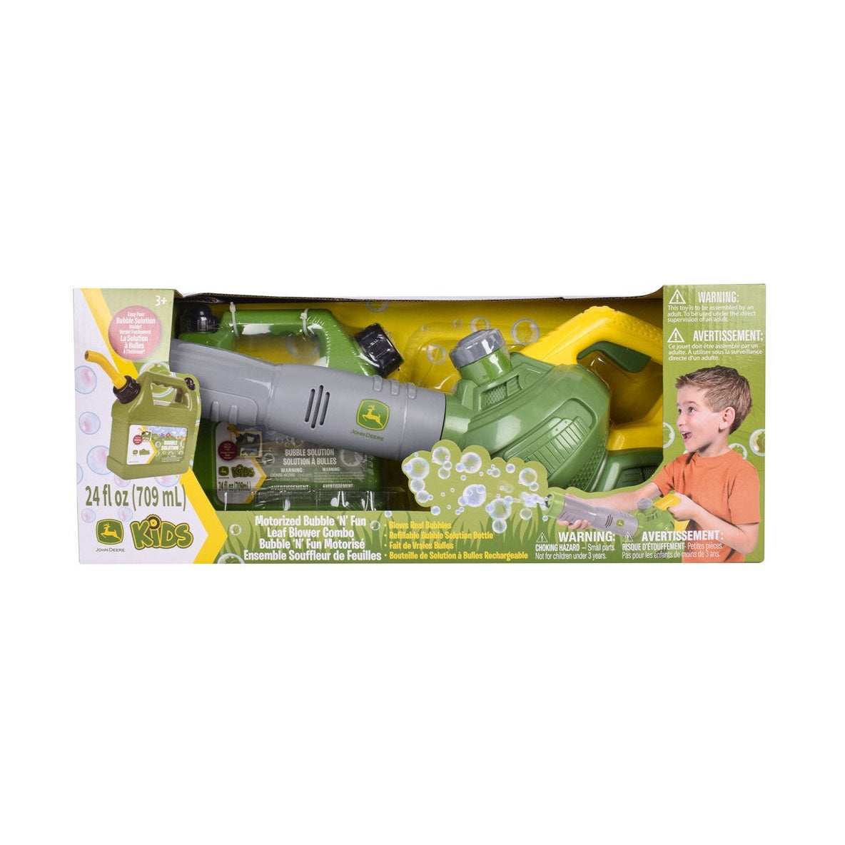 John Deere Bubble 'N' Fun Leaf Blower Combo With Refill Jerry Can Toy