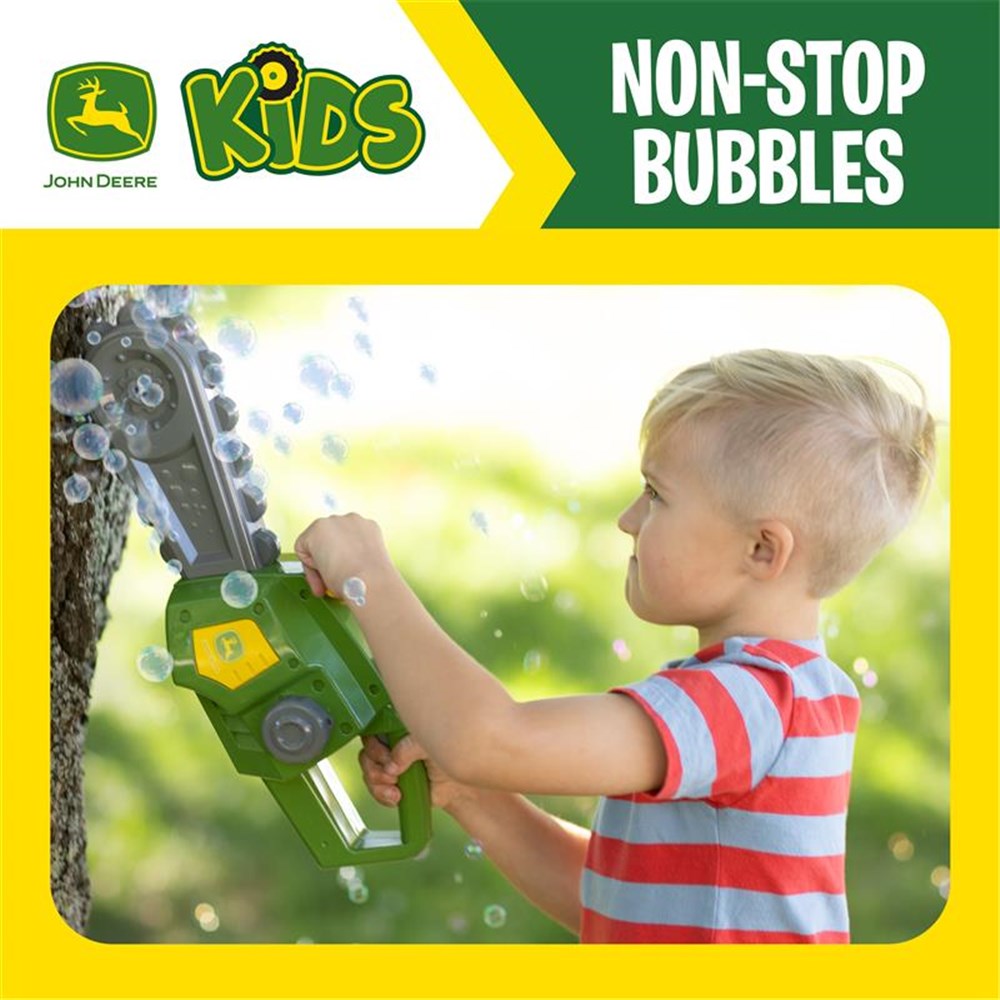 John Deere Motorised Bubble and Fun Chainsaw Toy