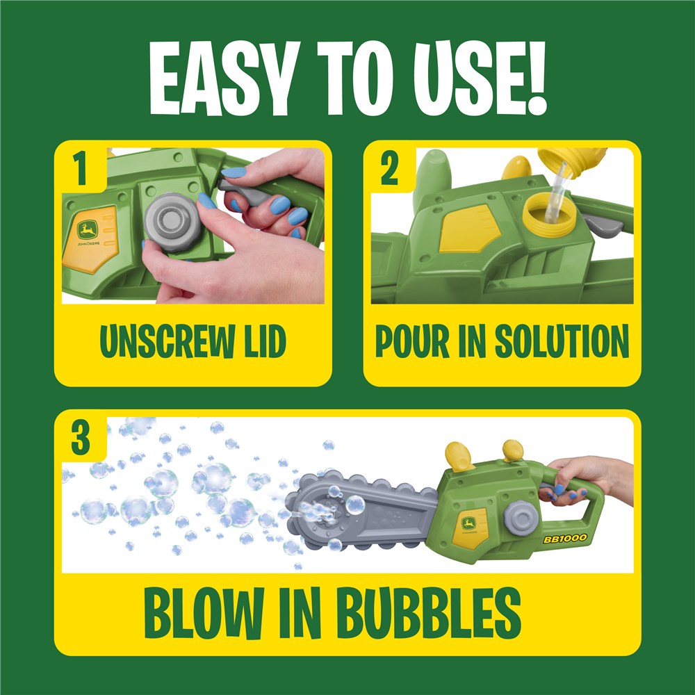John Deere Motorised Bubble and Fun Chainsaw Toy