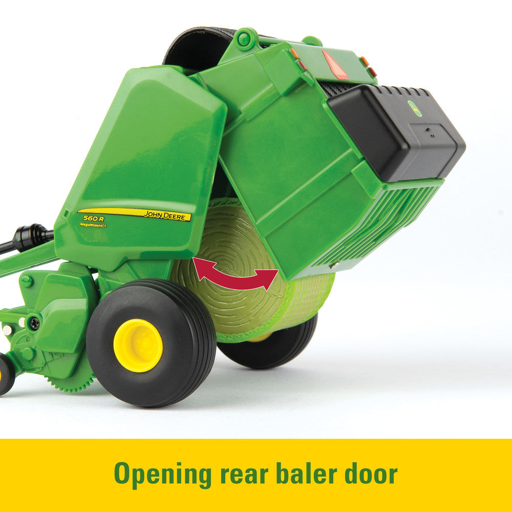 1:32 John Deere 7270R with 560R Round Baler Replica Toy