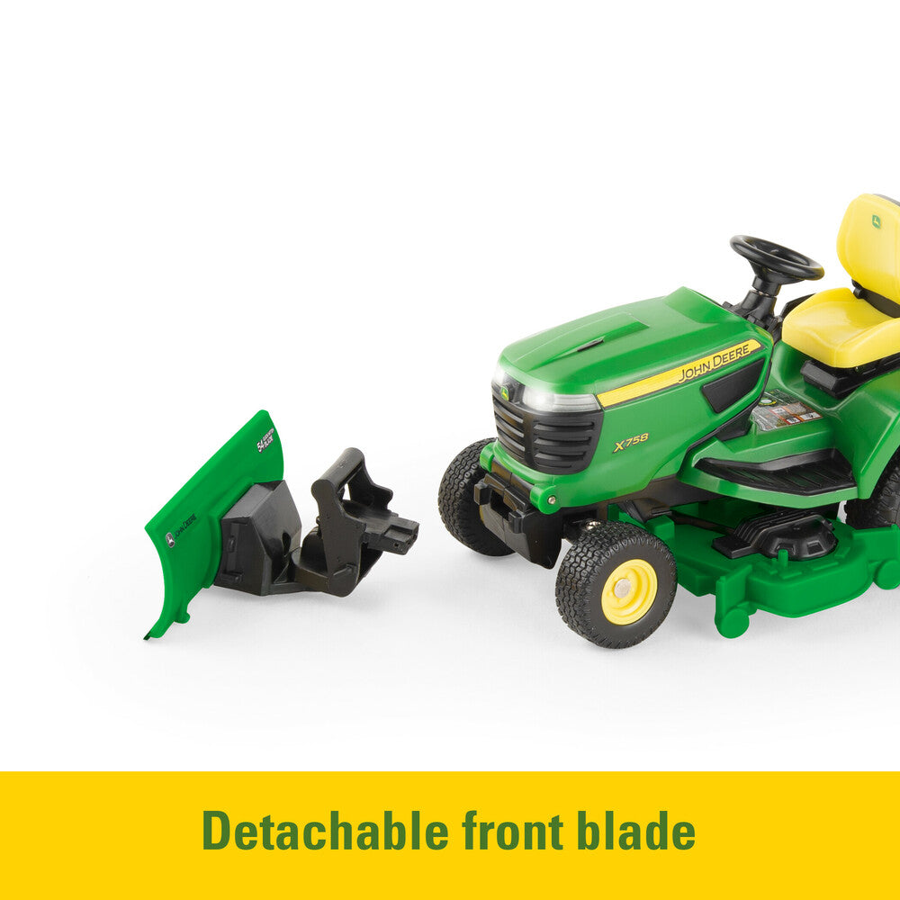 1:16 John Deere X758 Lawn Mower Tractor With Accessories Toy - RDO Equipment