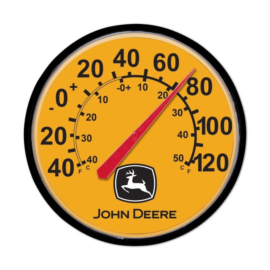 John Deere Construction Round Wall Thermometer