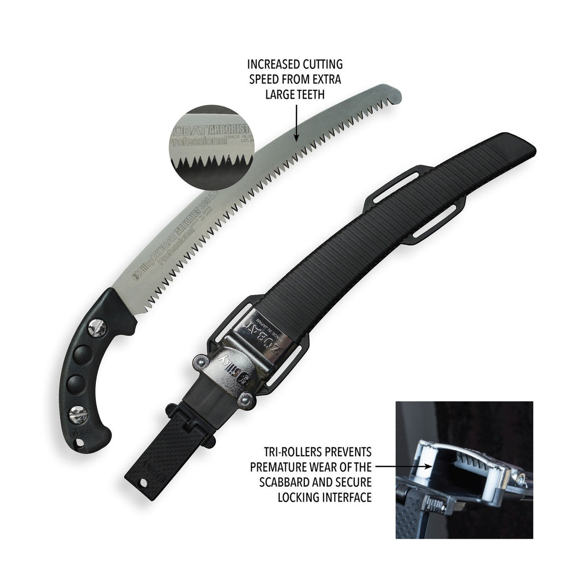 Silky Zubat 330mm Extra-Large Tooth Arborist Fixed Pruning Saw