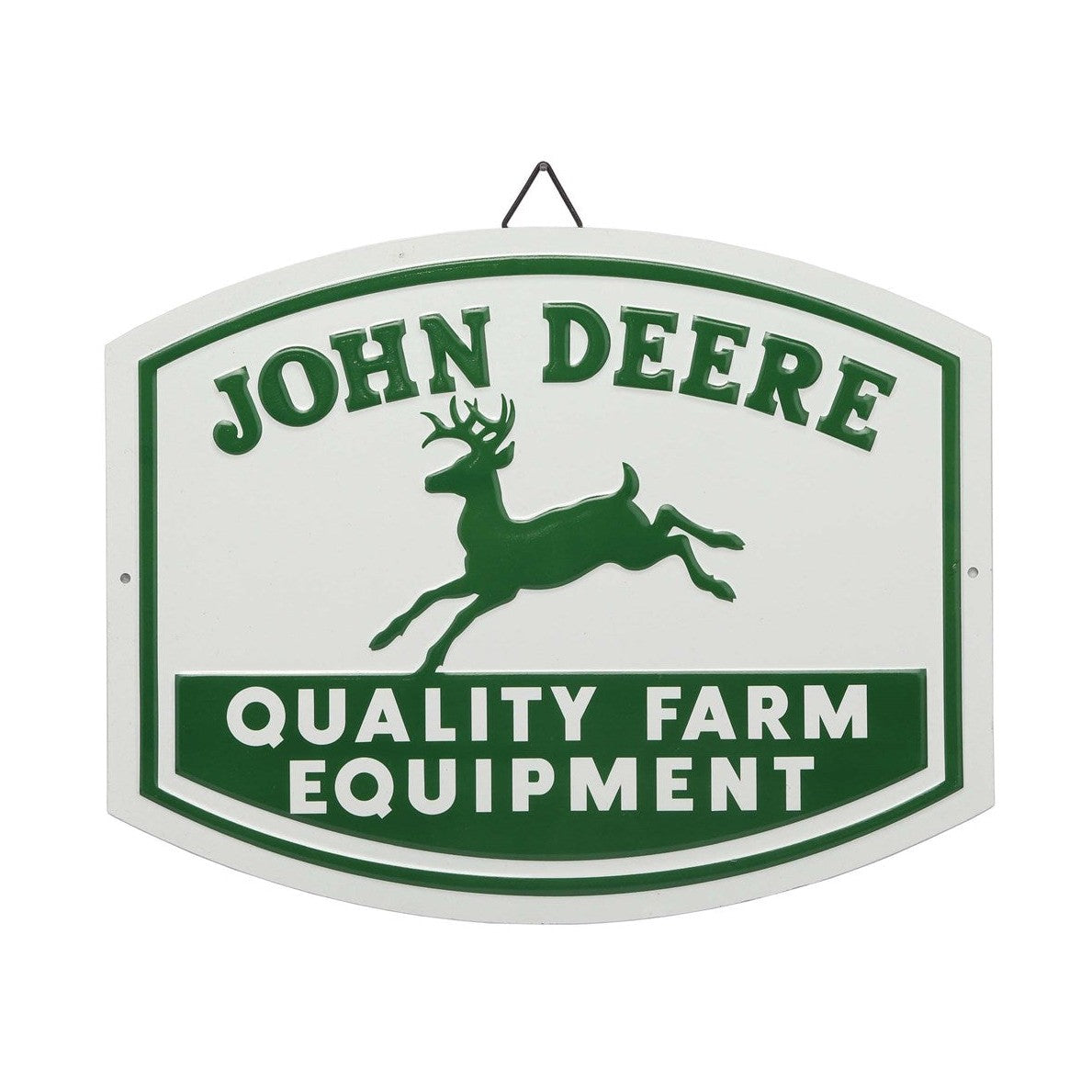 John Deere Retro Quality Farm Equipment 33cm Embossed Metal Sign