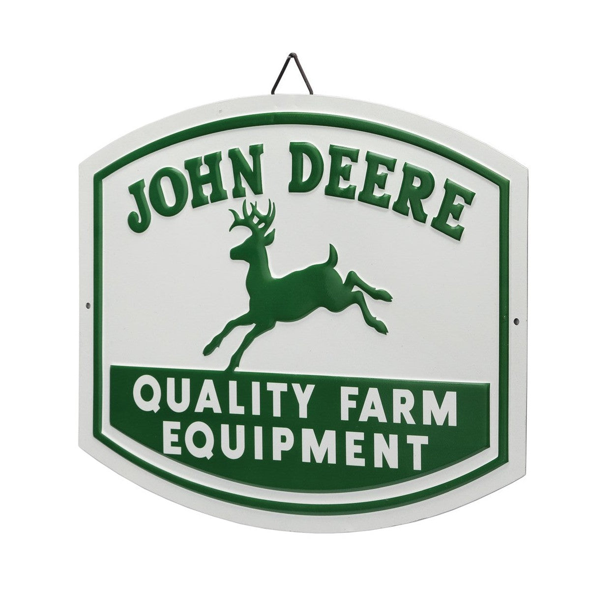 John Deere Retro Quality Farm Equipment 33cm Embossed Metal Sign