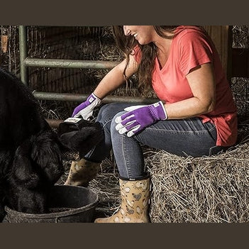John Deere Women's Purple Leather Work Gloves - RDO Equipment