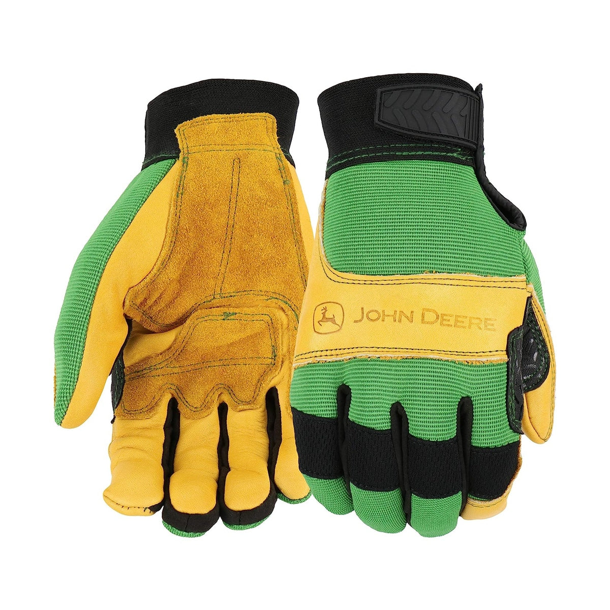 John Deere Grain Cowhide Leather Work Gloves - RDO Equipment