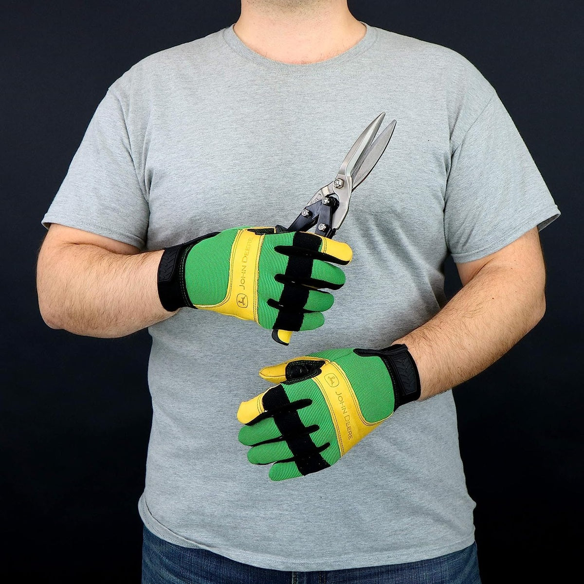 John Deere Grain Cowhide Leather Work Gloves - RDO Equipment