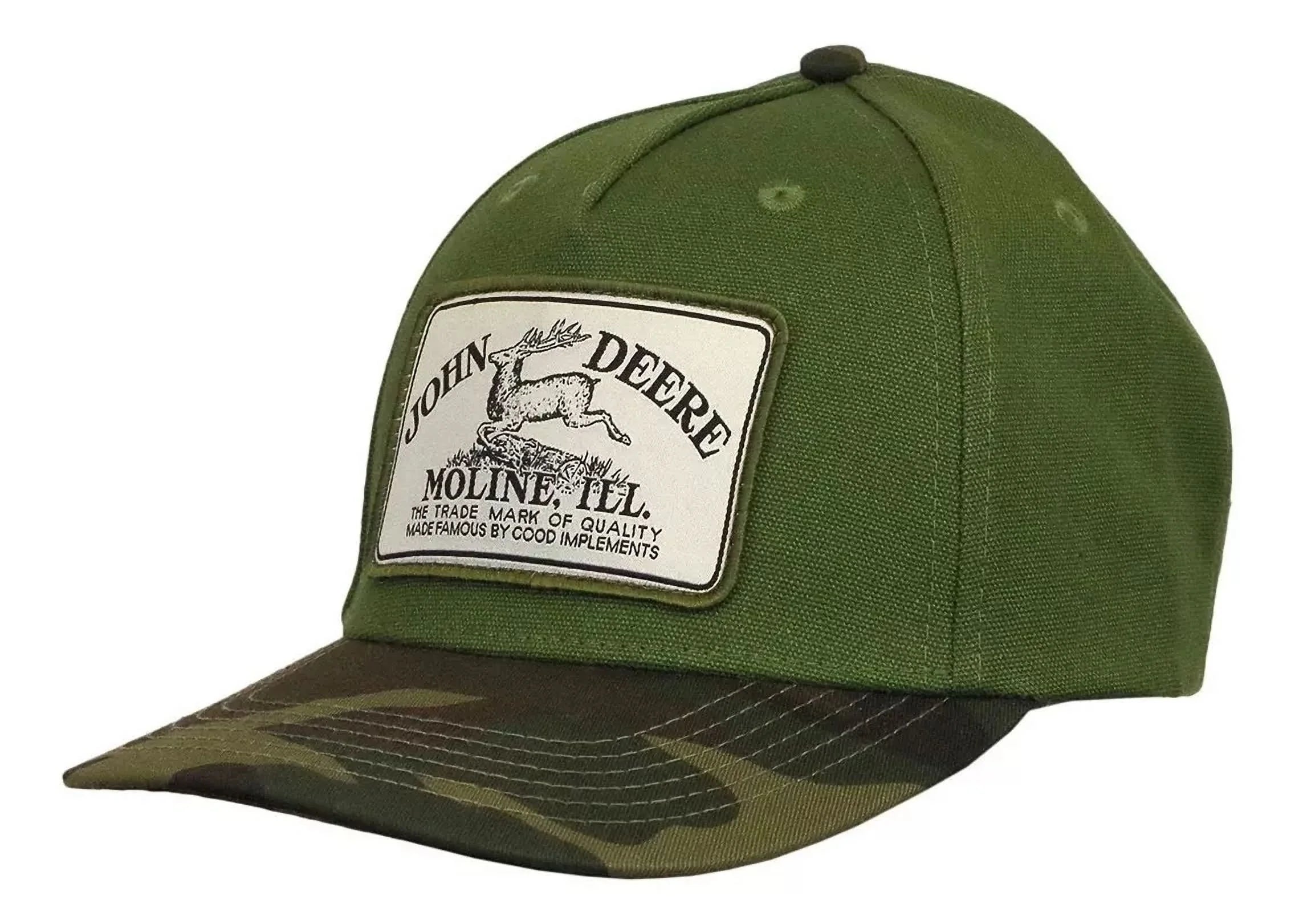 John Deere Men's Olive & Camo Vintage Patch Baseball Cap