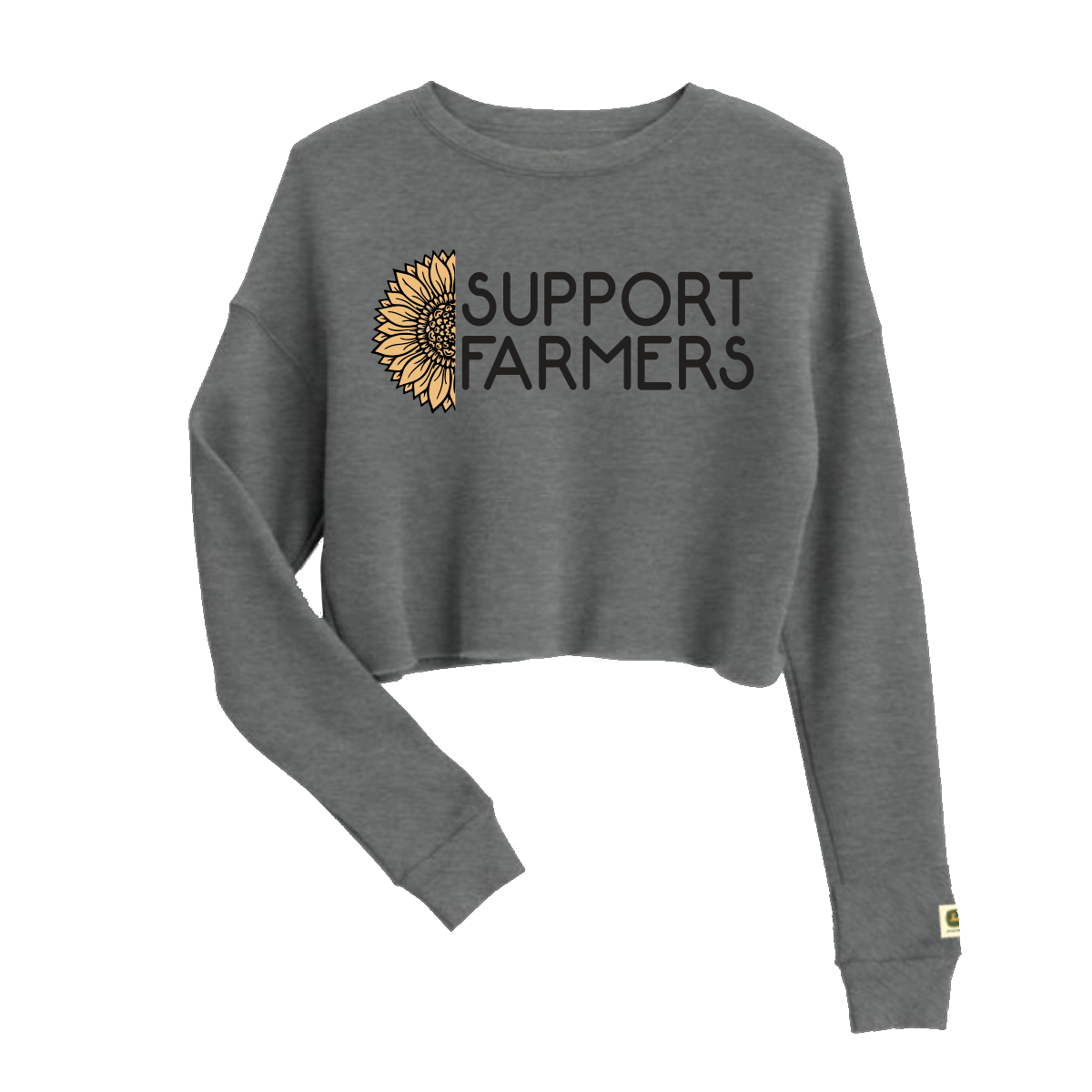 John Deere Women's Support Farmers Fleece Crop Sweatshirt RDO
