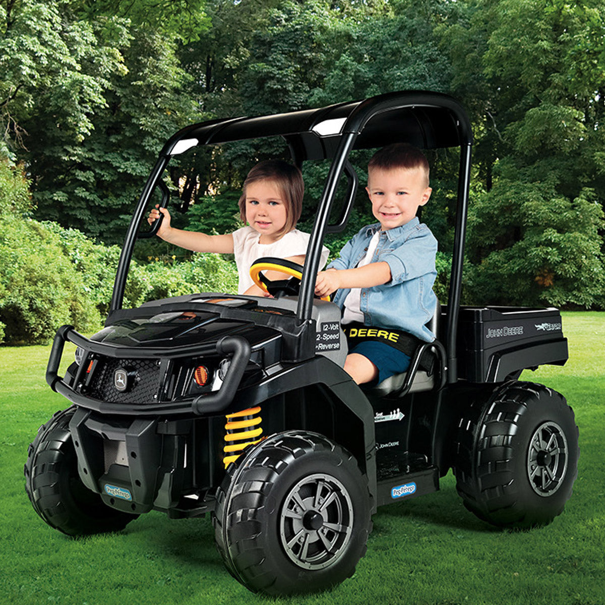 John Deere Kids 12V Midnight Black Ride-On XUV Gator with Roof - RDO Equipment