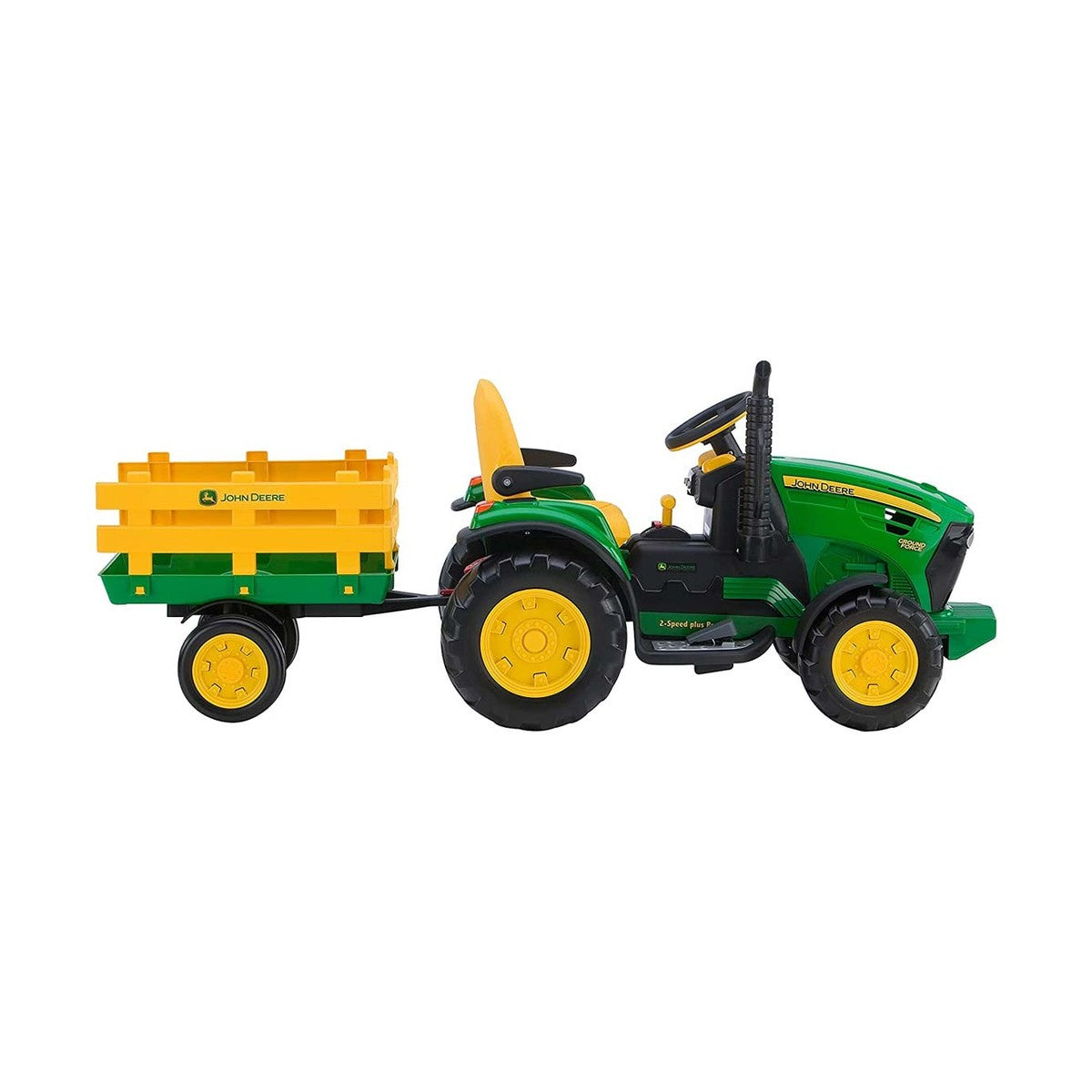 John Deere 12V Ground Force Ride-On Tractor & Stake Wagon - RDO Equipment