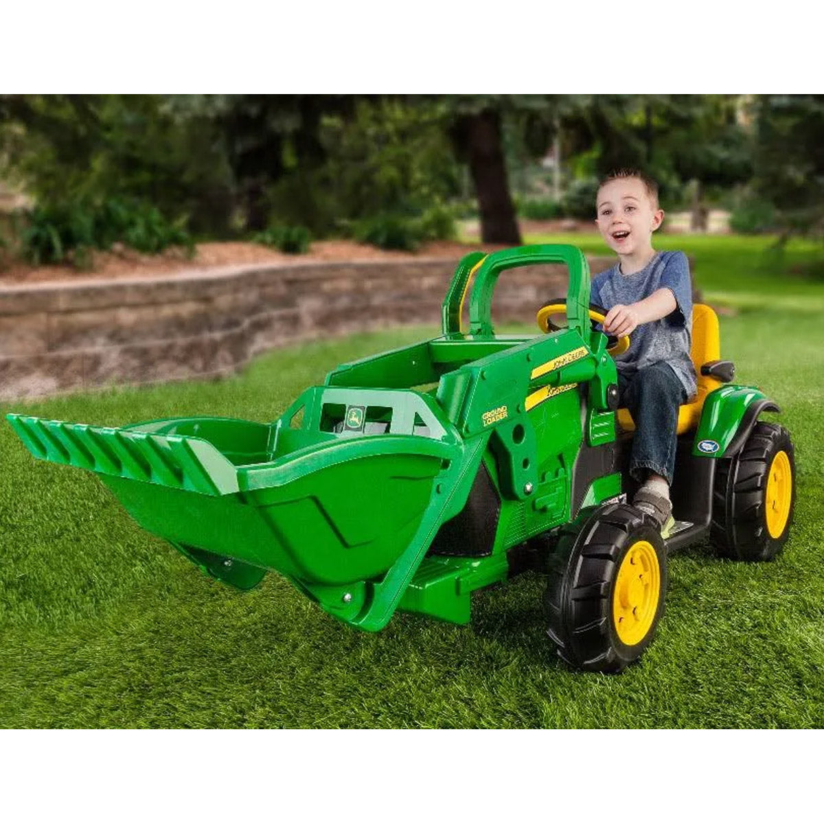 John Deere 12V Ride-On Ground Loader Tractor with Scoop - RDO Equipment