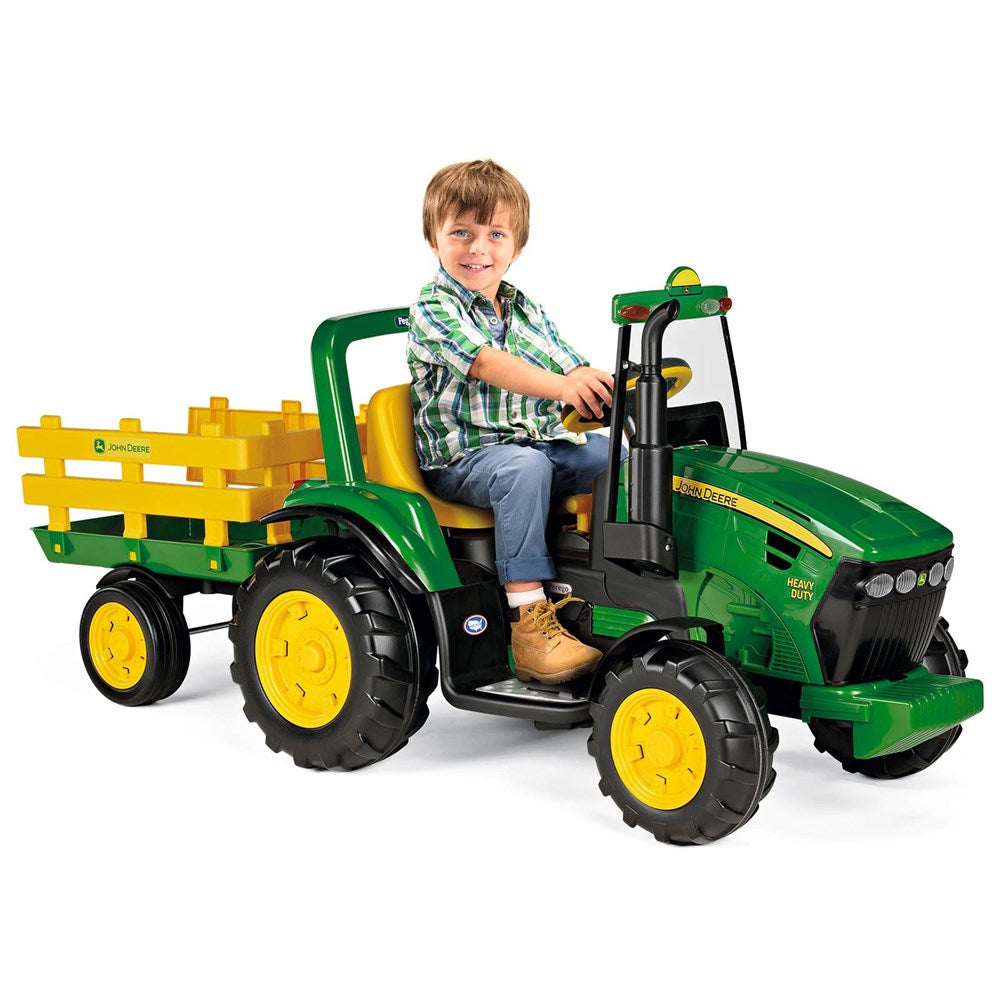 John Deere 12V Heavy Duty Ride-On Tractor & Trailer Toy