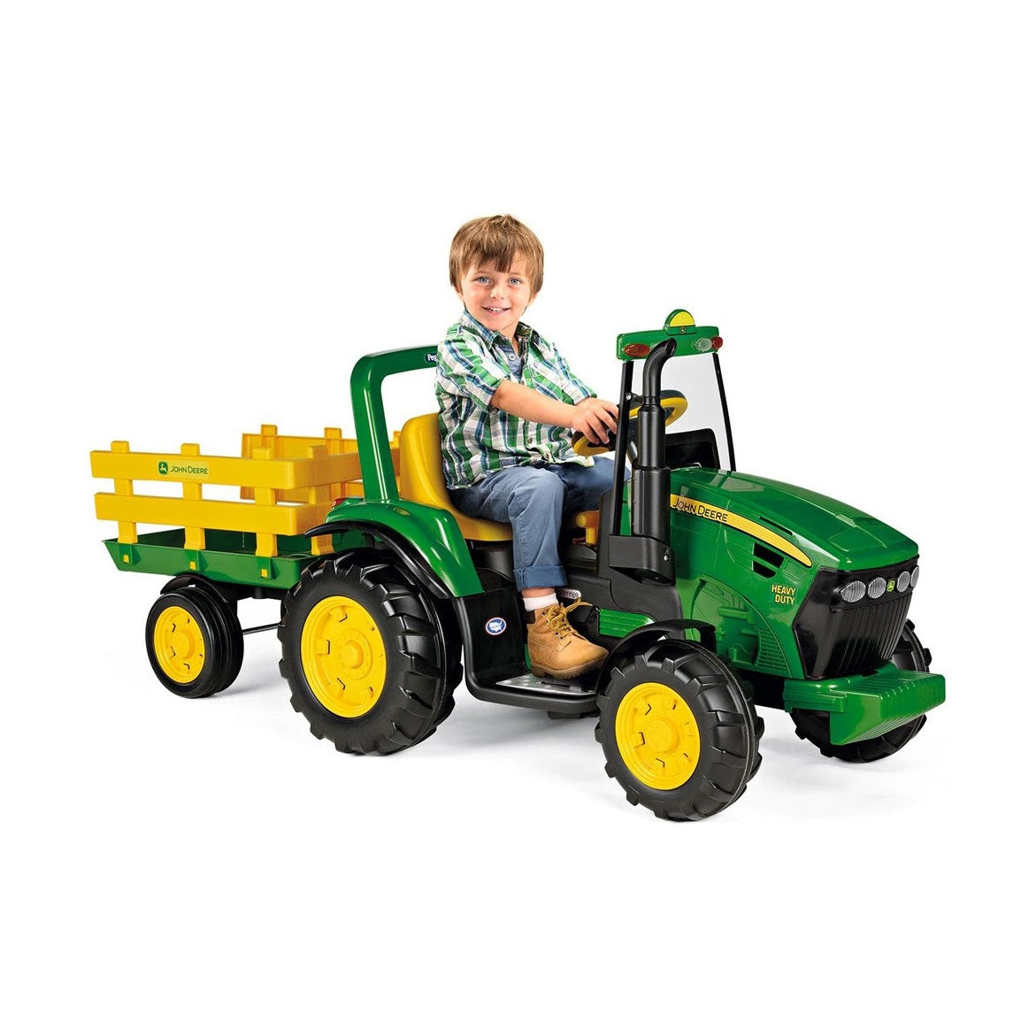 John Deere 12V Heavy Duty Ride-On Tractor & Trailer Toy