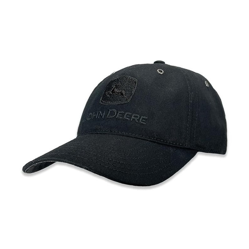 John Deere Men's Black-Out Cotton Baseball Cap