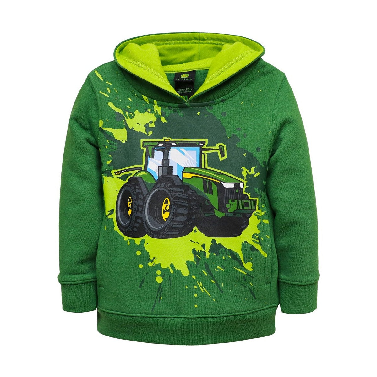 John Deere Splash Tractor Fleece Green Toddler Hoodie