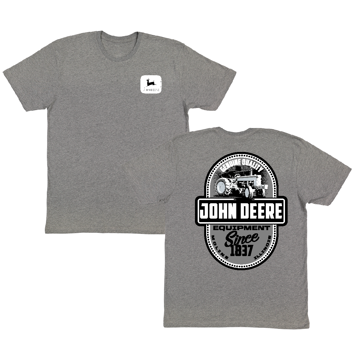 John Deere Men's B & W Tractor Tee - RDO Equipment