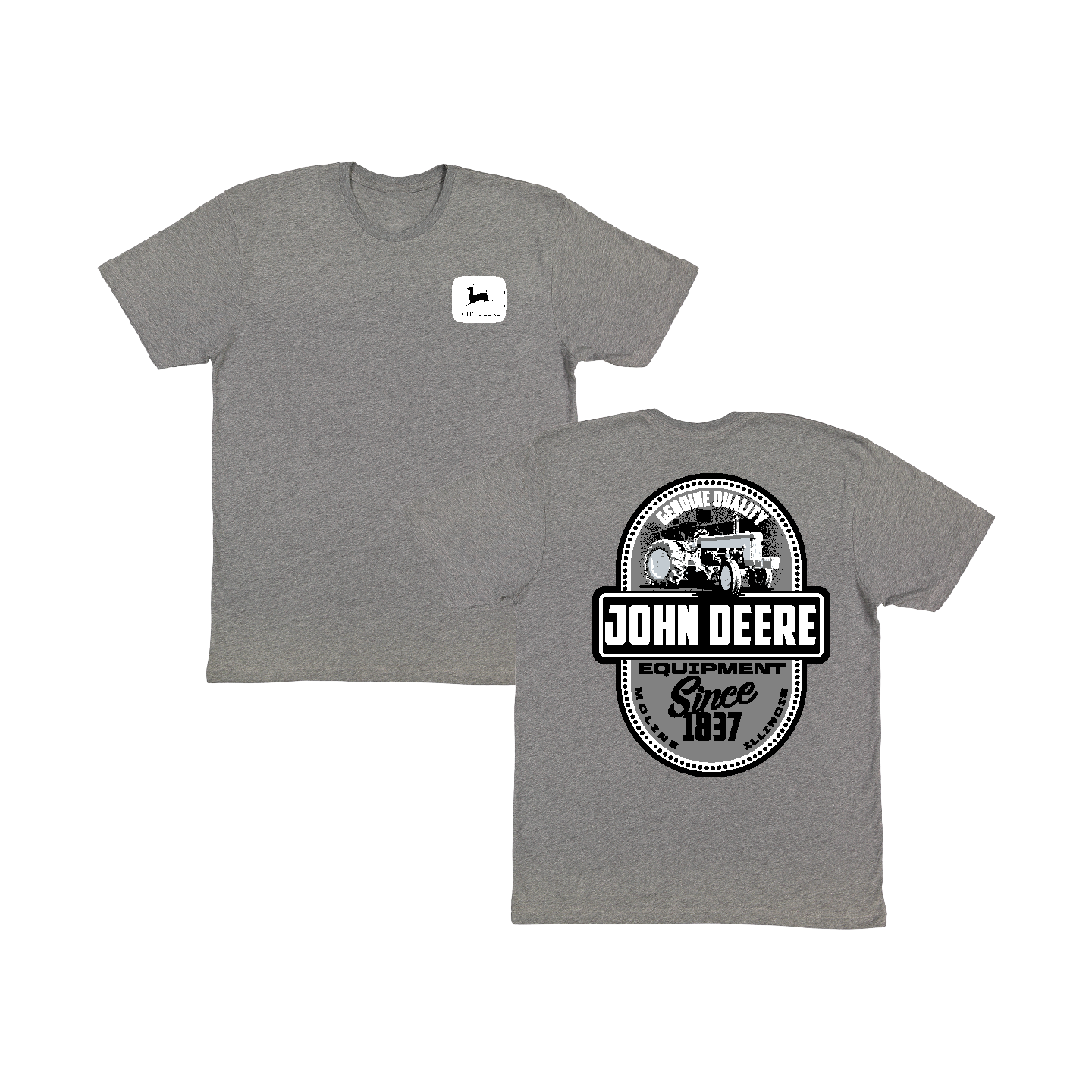 John Deere Men's B & W Tractor Tee - RDO Equipment