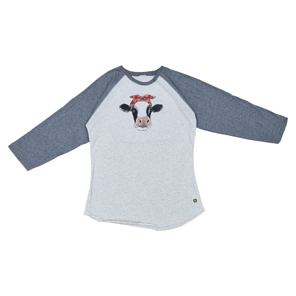 John Deere Women's Cow Raglan 3/4 Sleeve Logo Tee - RDO Equipment