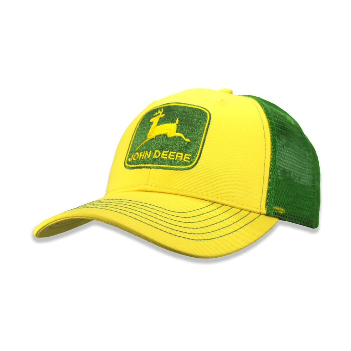 John Deere Men's Green & Yellow Vintage Trademark Patch Trucker Cap