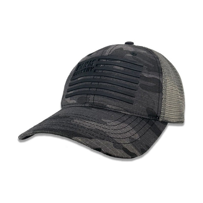 John Deere Men's Grey Camo Flag Trucker Cap