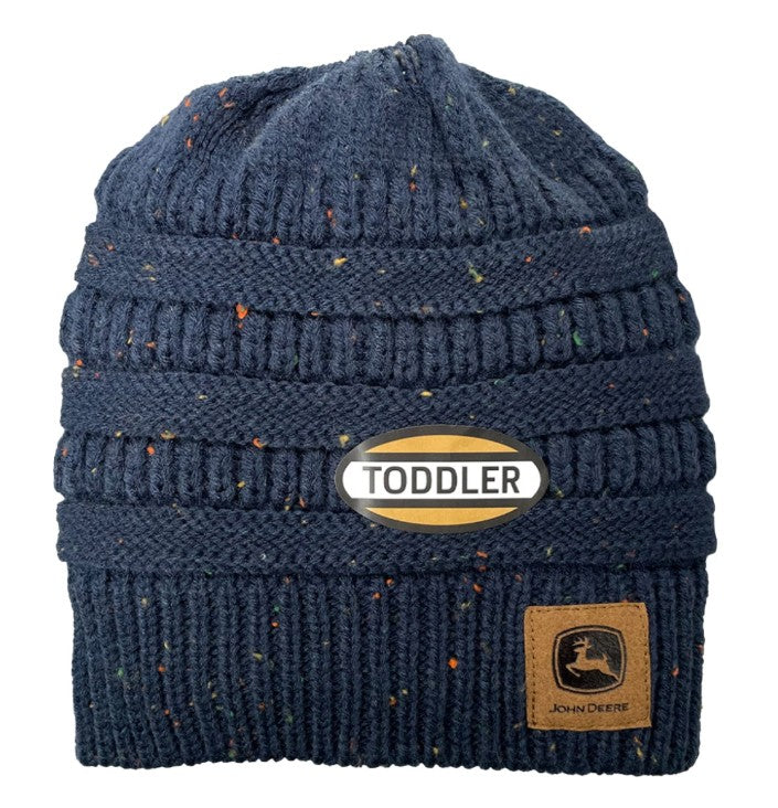 John Deere Toddler Girls Navy Knit Beanie