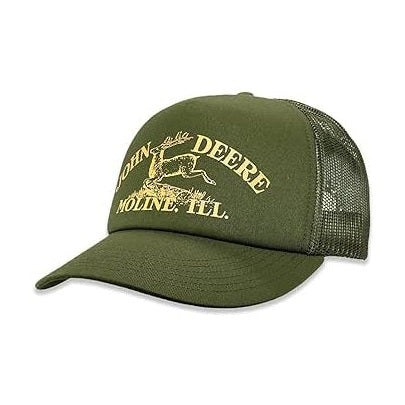 John Deere Men's Olive Vintage Deere Trucker Cap