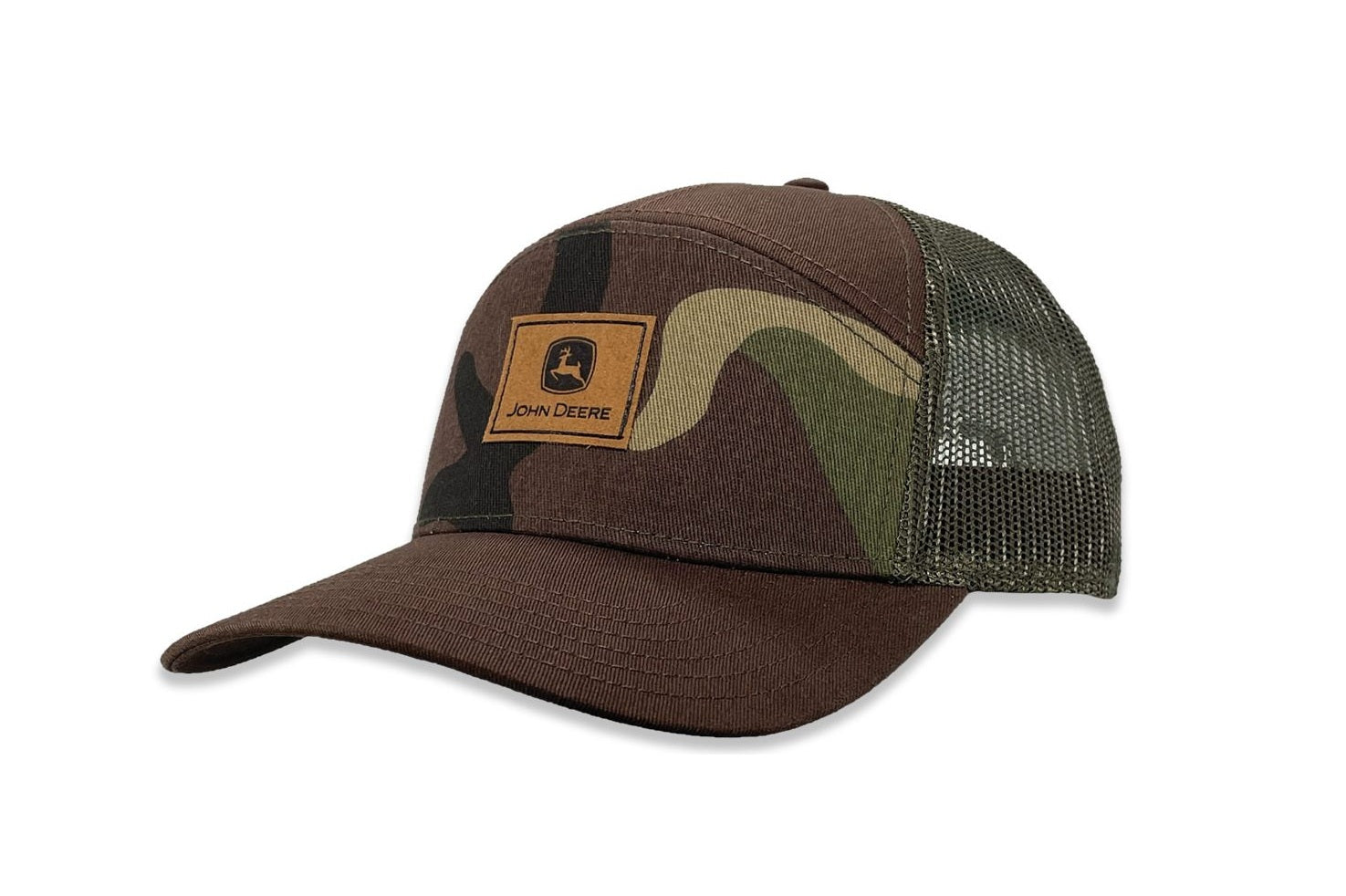 John Deere Men's Camo Sueded Patch Trucker Cap