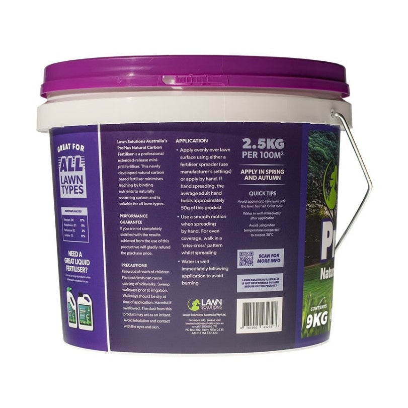Lawn Solutions Australia Natural Carbon Mini-Prill Lawn Fertiliser 9kg