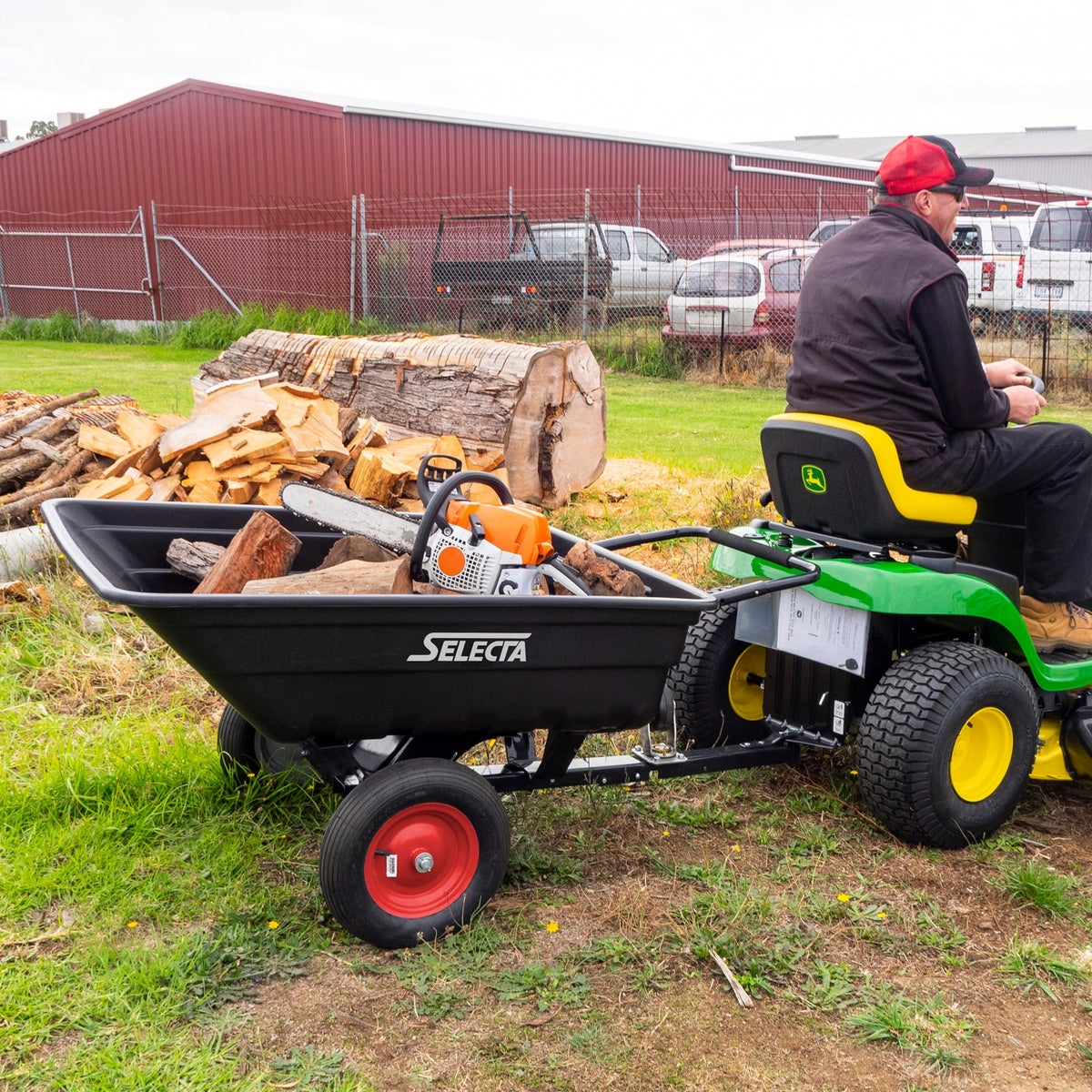 Silvan Selecta 235L Poly Tipper Cart Trailer for Ride-on Mowers - RDO Equipment