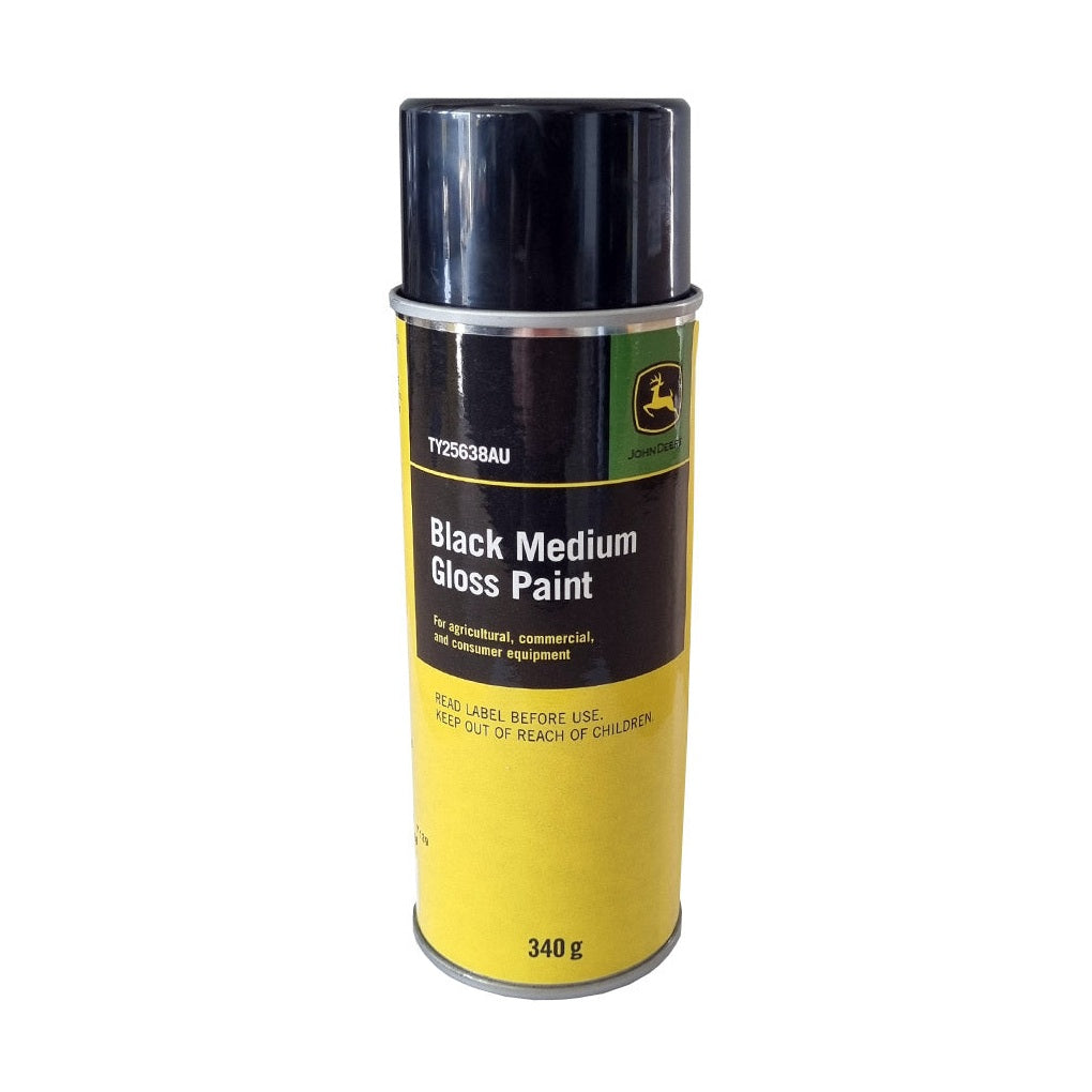 John Deere Medium Gloss Black Paint - 340g Spray Can