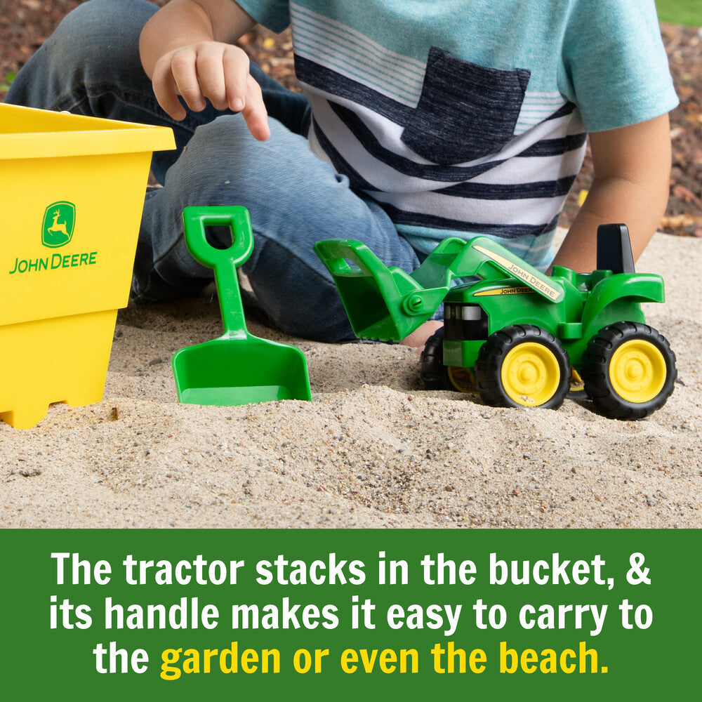 John Deere 15cm Tractor, Bucket and Spade Sand Pit Set - RDO Equipment