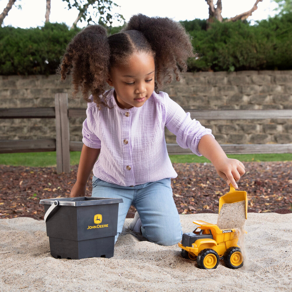 John Deere 15cm Dump Truck, Bucket and Spade Sand Pit Set - RDO Equipment
