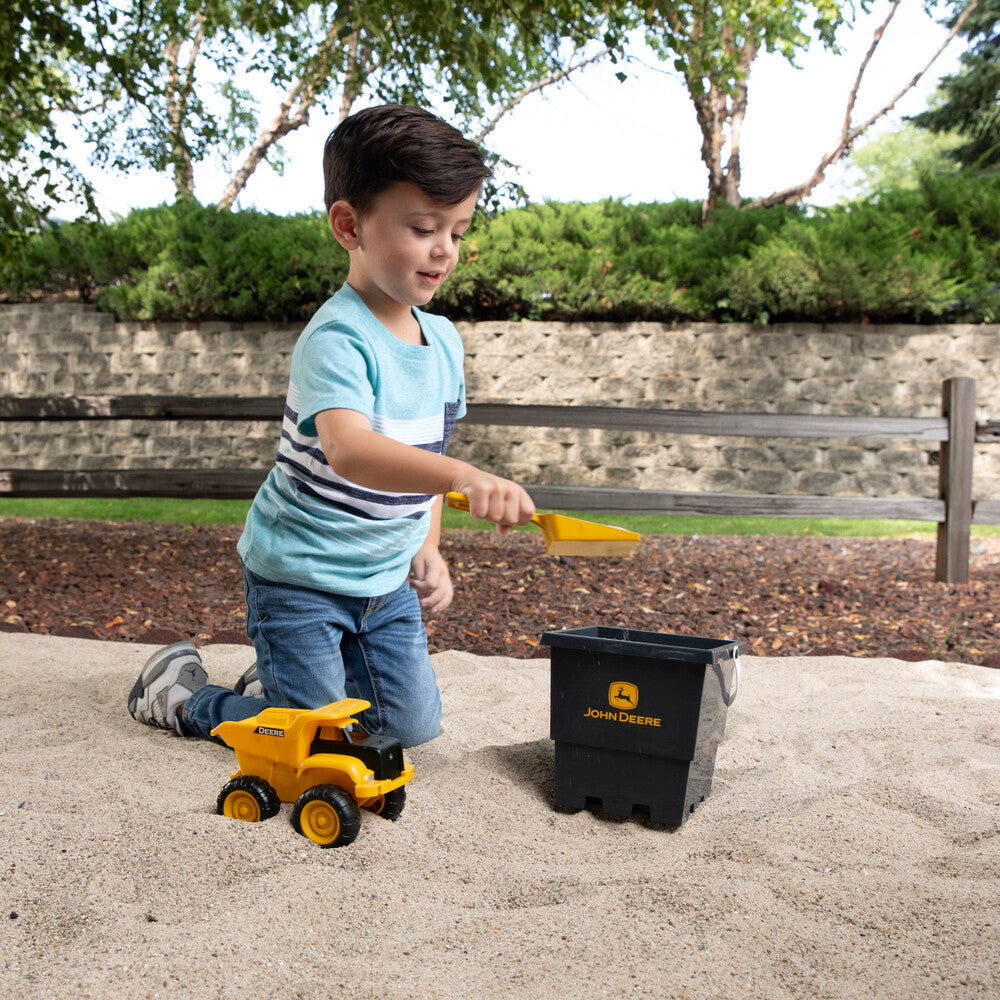 John Deere 15cm Dump Truck, Bucket and Spade Sand Pit Set - RDO Equipment