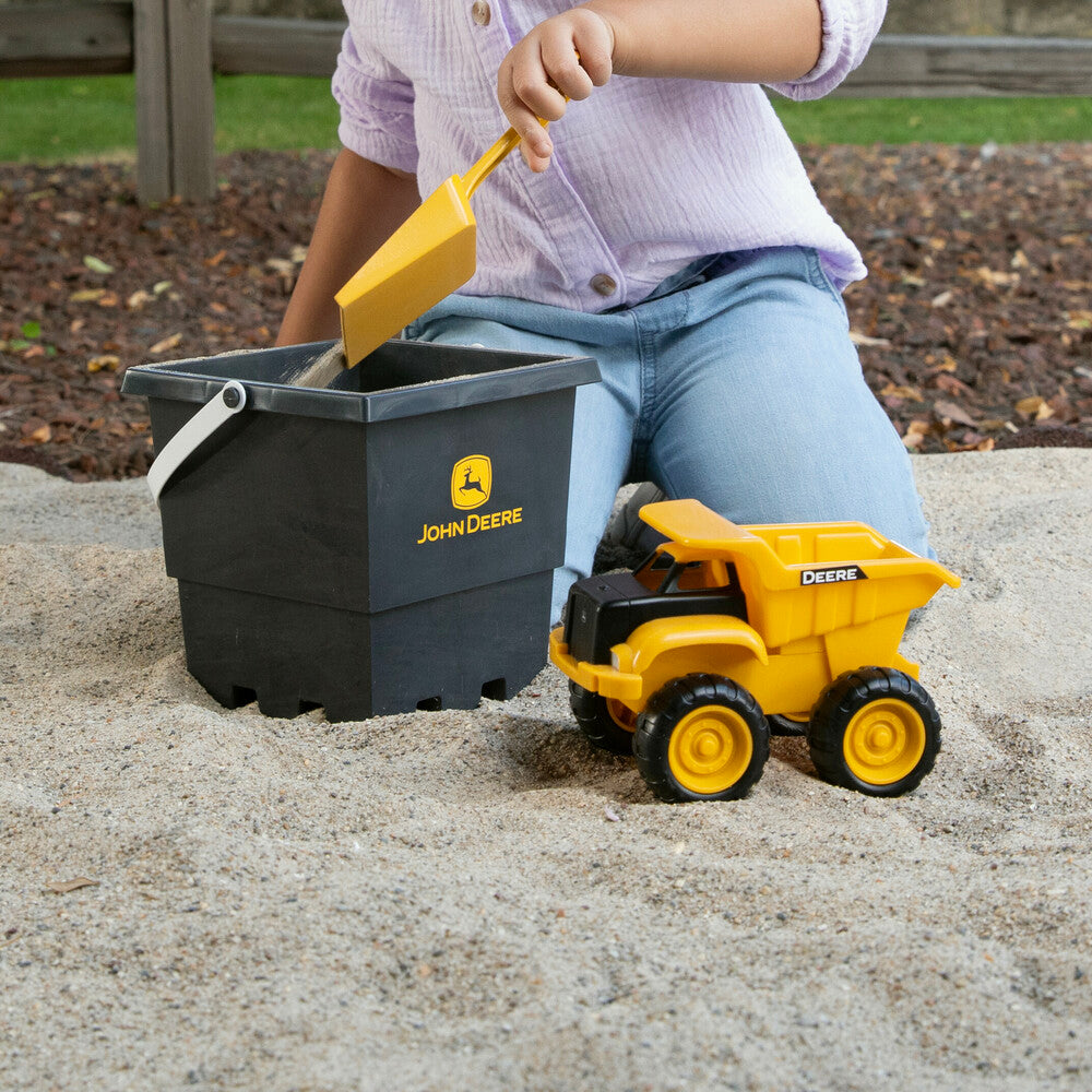 John Deere 15cm Dump Truck, Bucket and Spade Sand Pit Set - RDO Equipment