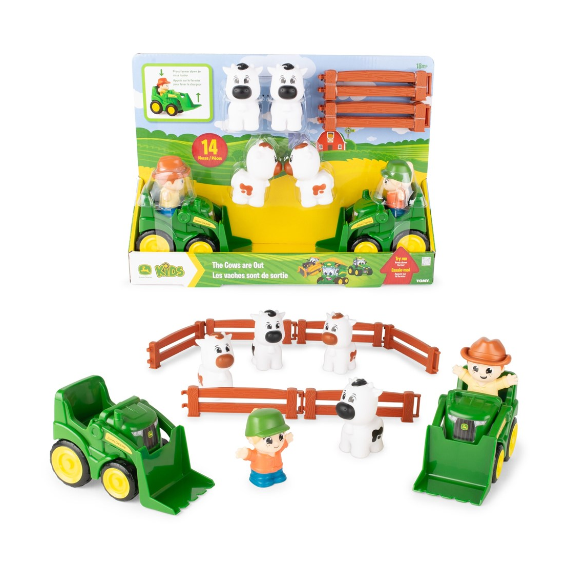 John Deere The Cows Are Out 14pc Farm Playset (18m+)