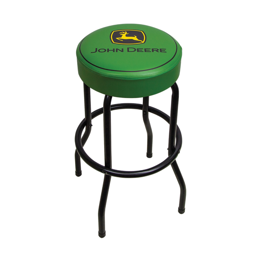 John Deere Matte Green Vinyl Round Barstool