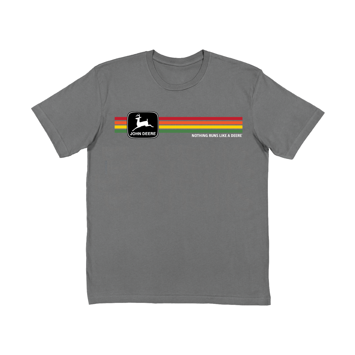 John Deere Men's Grey NRLAD Stripe Tee