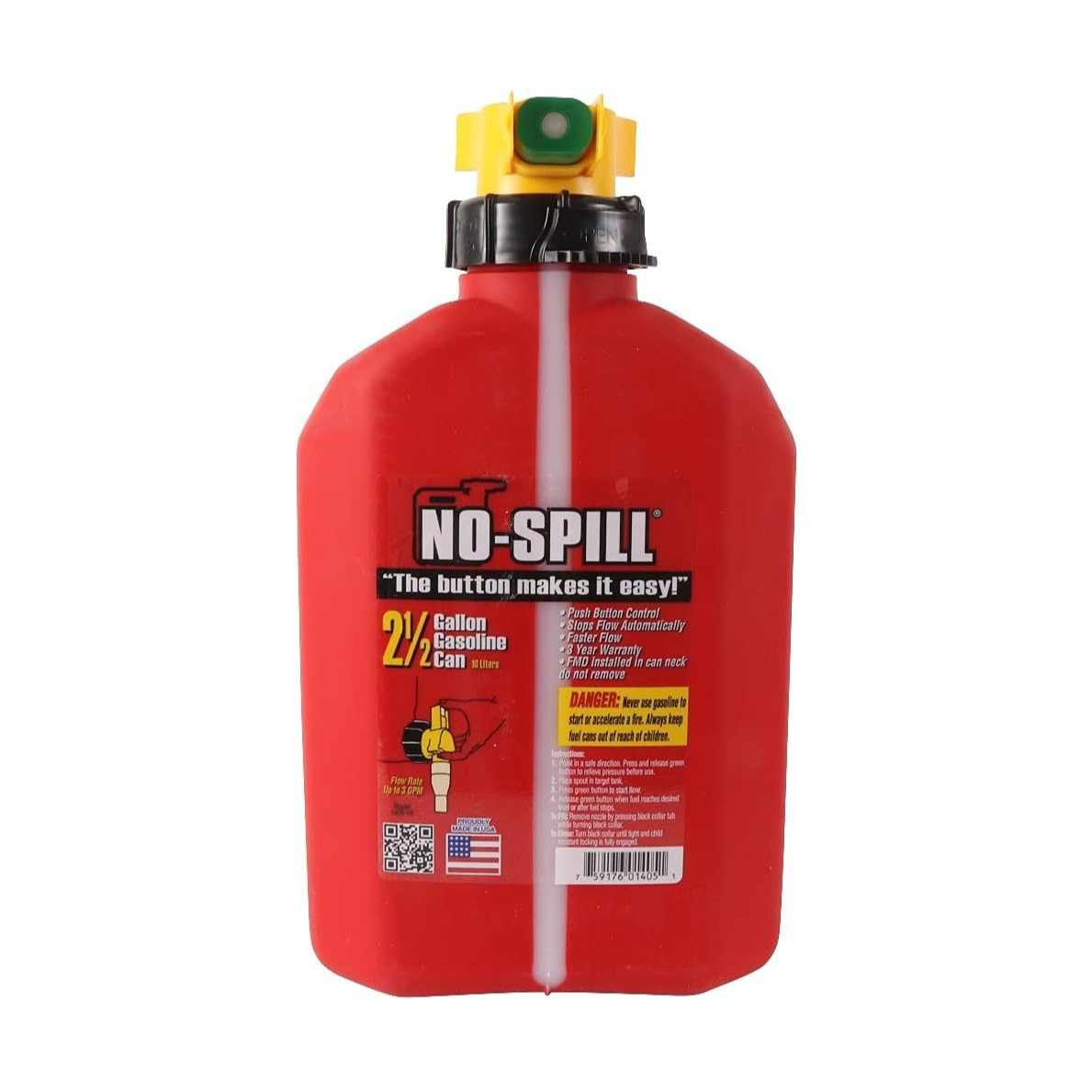 No-Spill Premium Petrol Fuel Jerry Can with Spill-Proof Nozzle - 10L - RDO Equipment
