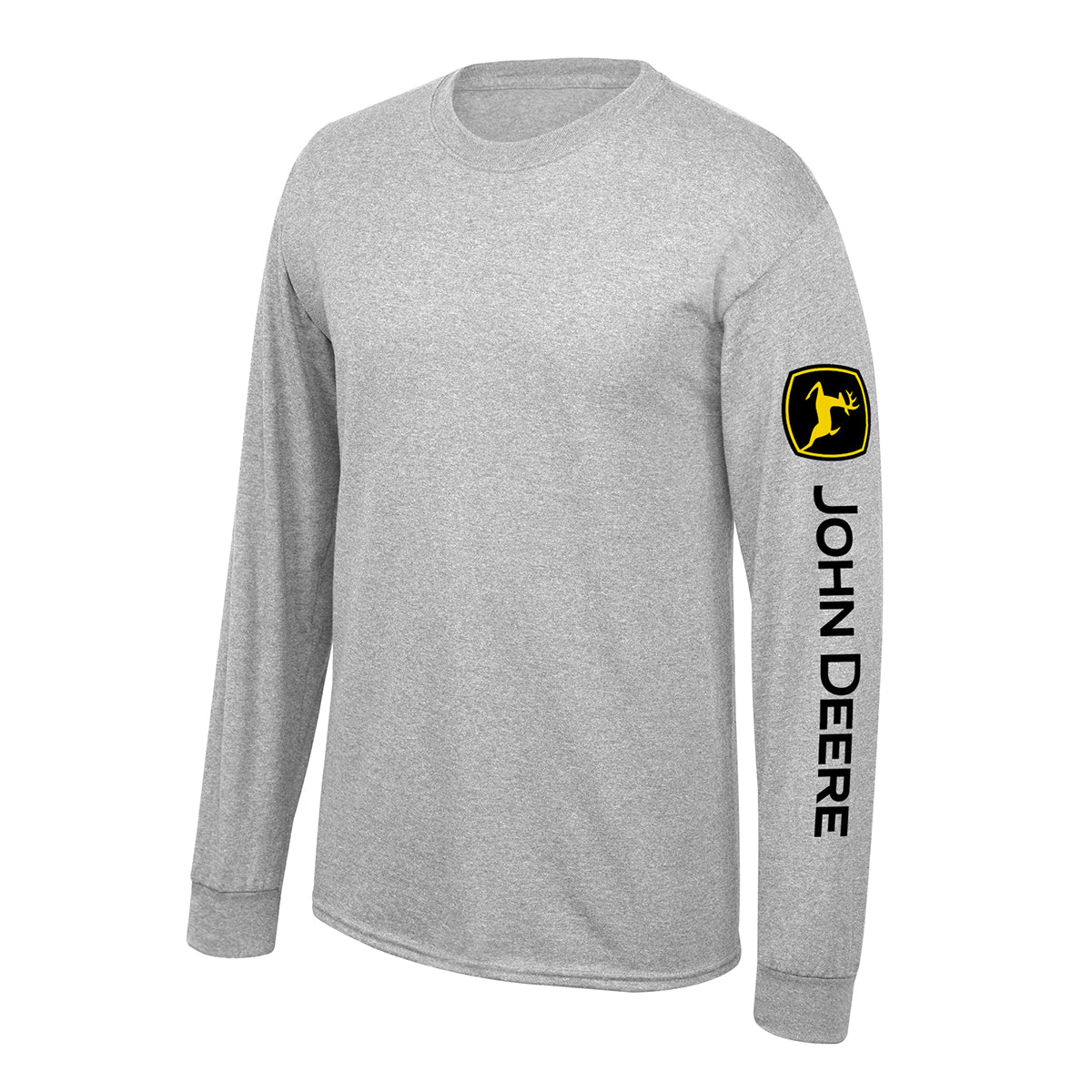 John Deere Men's Oxford Grey Long Sleeve Tee