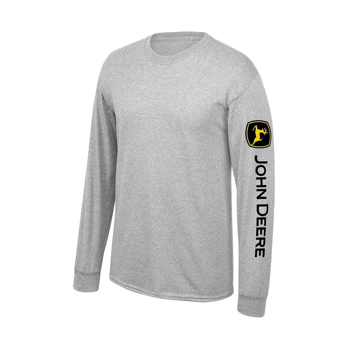 John Deere Men's Oxford Grey Long Sleeve Tee