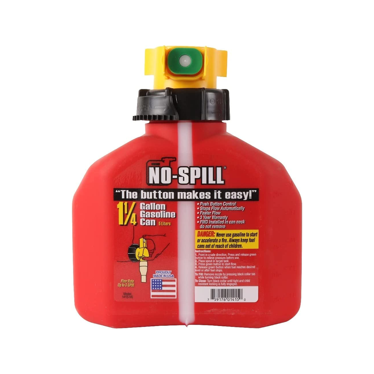 No-Spill Premium Petrol Fuel Jerry Can with Spill-Proof Nozzle - 5L - RDO Equipment