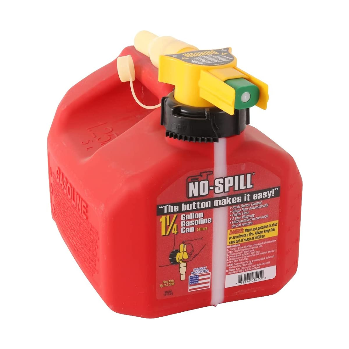No-Spill Premium Petrol Fuel Jerry Can with Spill-Proof Nozzle - 5L - RDO Equipment